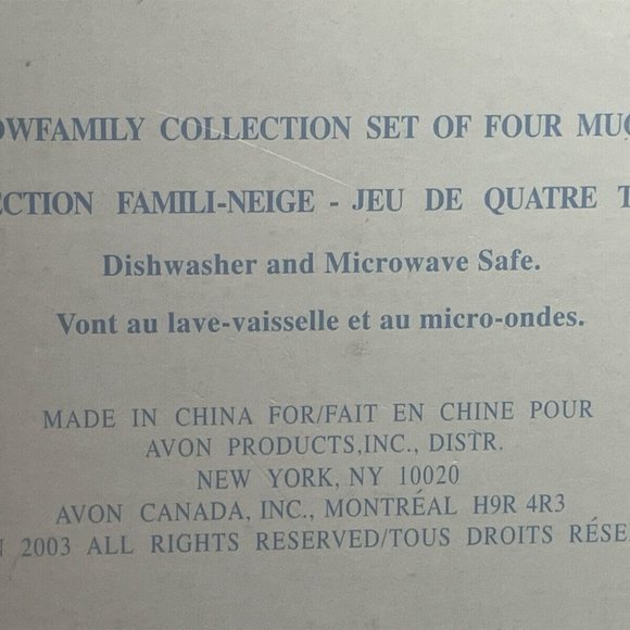 Avon Snowfamily Collection Set of Four Christmas Mugs, De Cadeaux New In Box - Picture 10 of 11